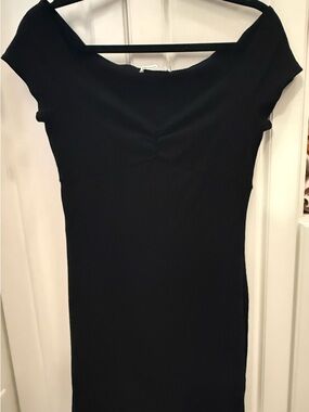 Reformation Black cotton Midi Dress